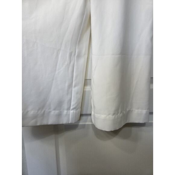 Avec Les Filles White Fitted Wide Leg V-Neck Cropped One-Piece Jumpsuit, Size 2 - Picture 9 of 16